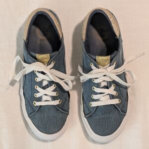 Guess Denim Sneakers with Gold Sparkle
